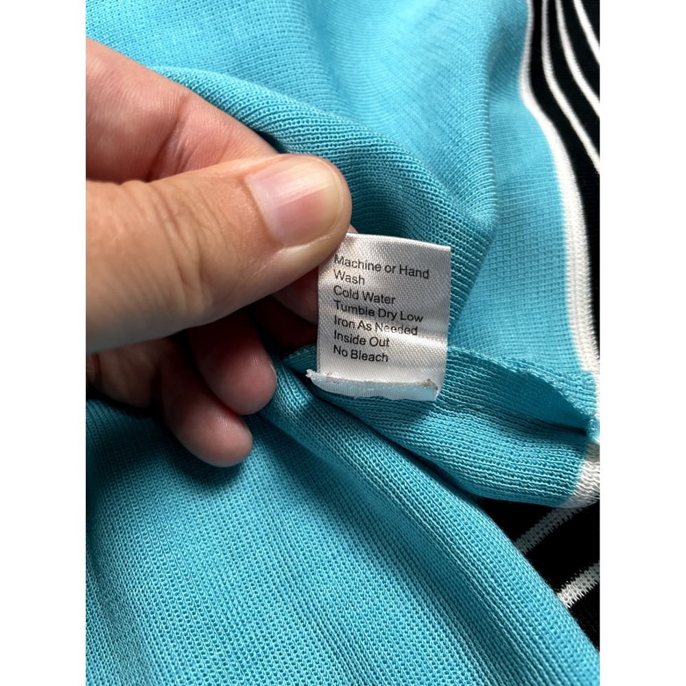 Ming Wang Sweater Set Womens 0X 1X Cardigan Tank Teal Knit 2 Piece Old Money Top - Picture 6 of 9